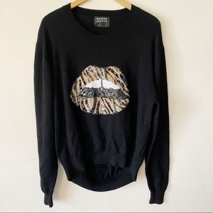 Markus Lupfer Sequin Lips Sweater